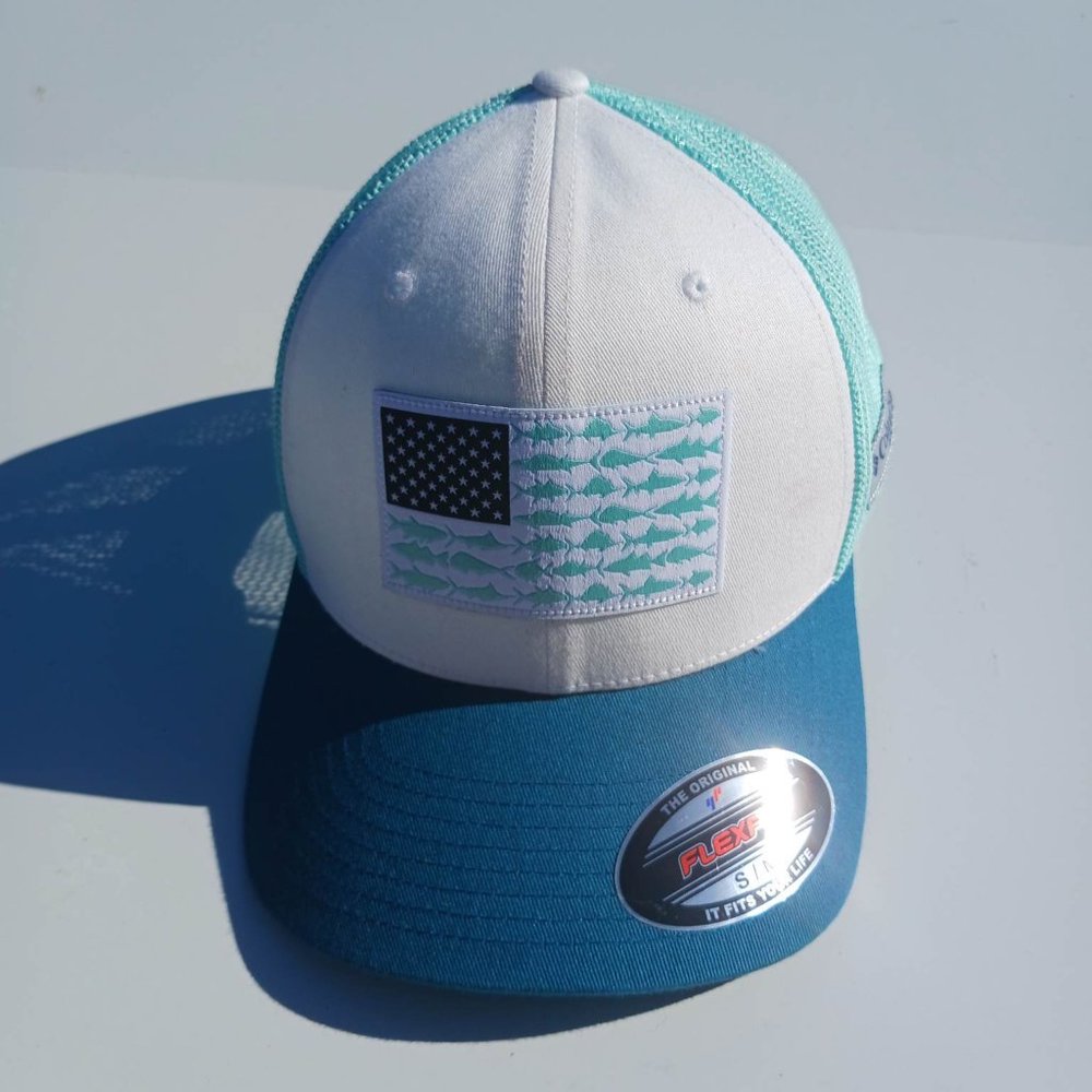 PFG Size OS White Blue Men's CAP